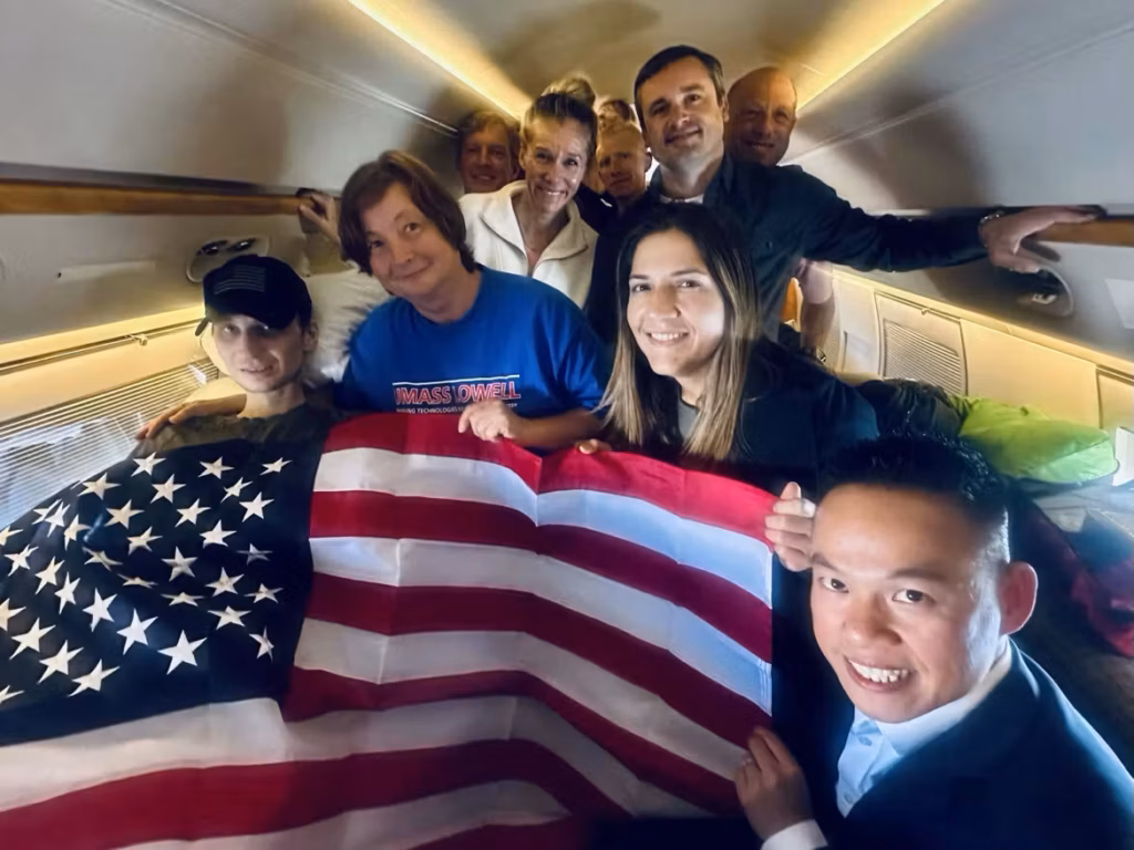 Robert Gillman returns home with his mother. Photo: Donald Trump, Truth Social.