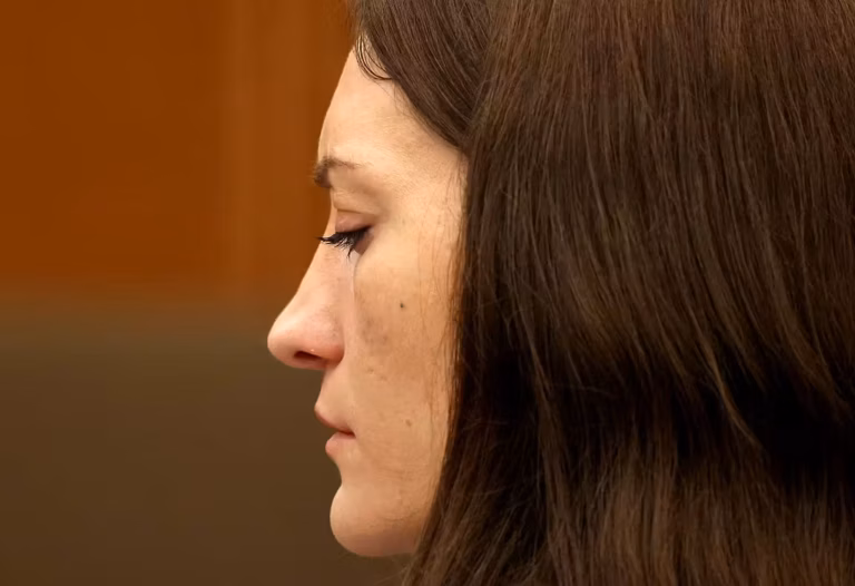 Lindsay Clancy attends her murder trial at Plymouth Superior Court in Plymouth on July 29, 2026.