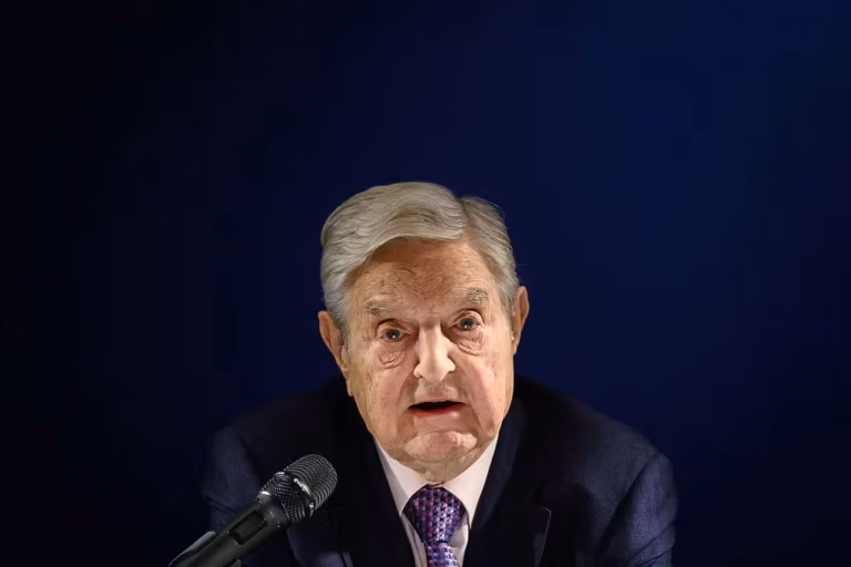 Hungarian-born US investor and philanthropist George Soros delivers a speech on the sideline of the World Economic Forum (WEF) annual meeting, on January 24, 2019 in Davos, eastern Switzerland. Billionaire investor George Soros said, on January 24, 2019 that Chinese President Xi Jinping was 