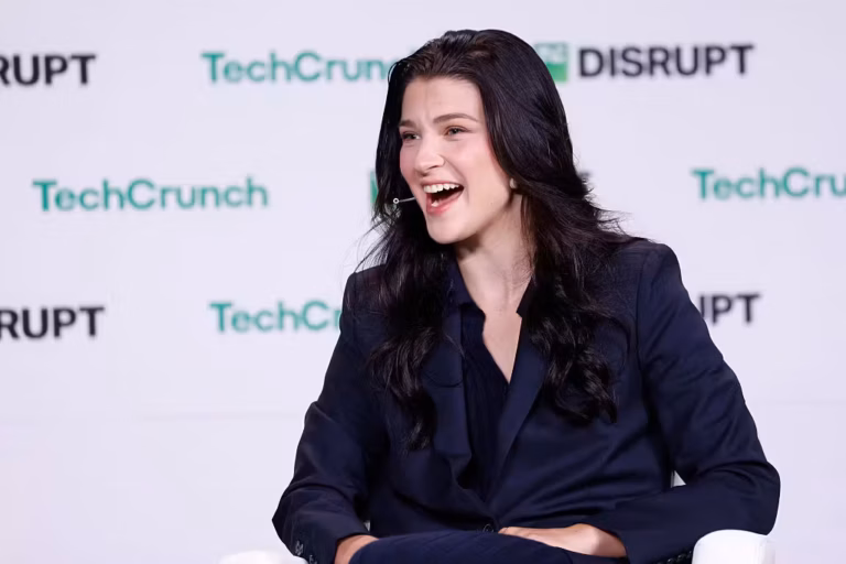 SAN FRANCISCO, CALIFORNIA - OCTOBER 28: Phoebe Gates, Co-Founder, Phia, speaks onstage during day two of TechCrunch Disrupt 2025 at Moscone Center on October 28, 2025 in San Francisco, California.